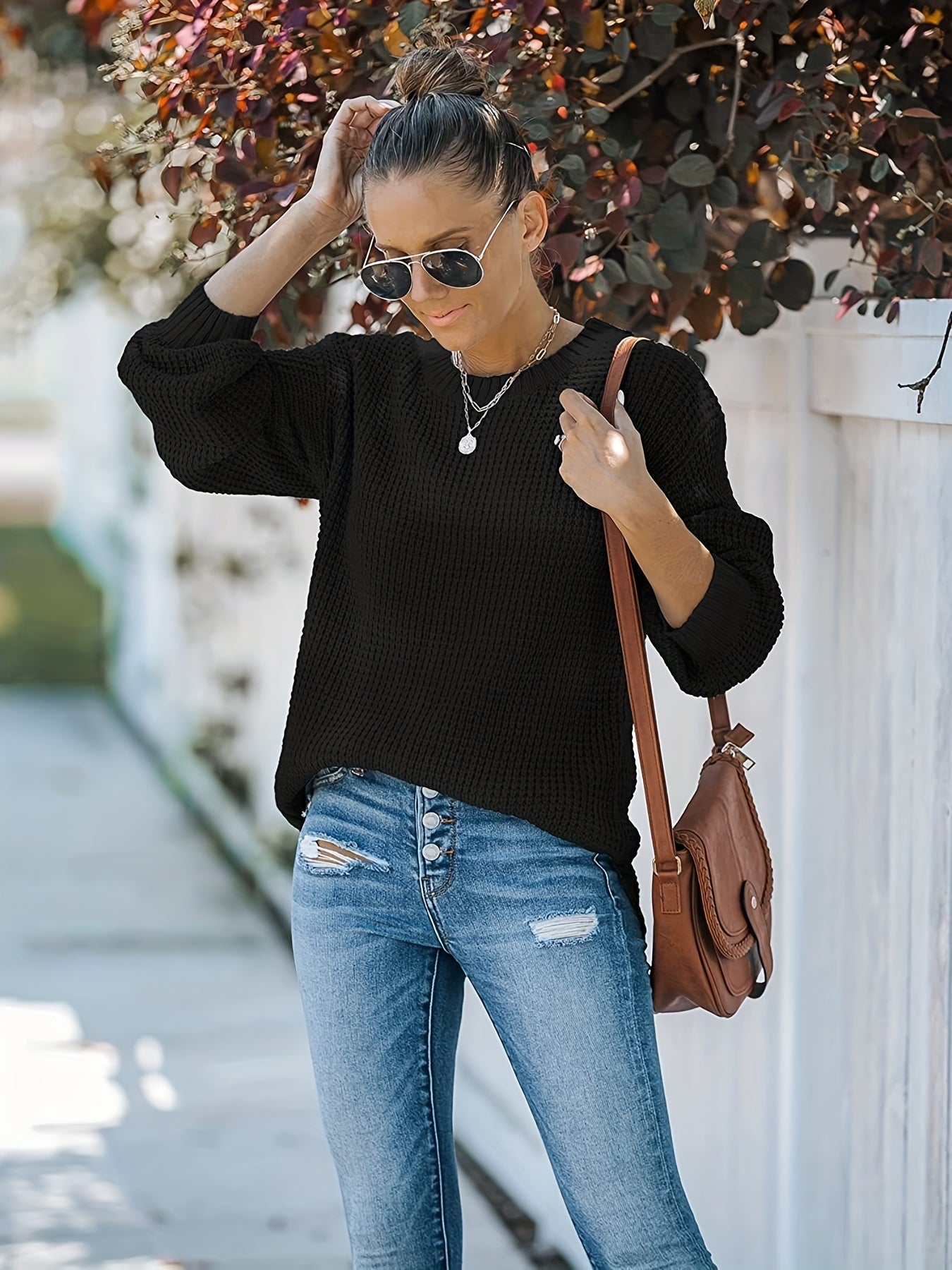 Long Sleeve Crew Neck Casual Sweater