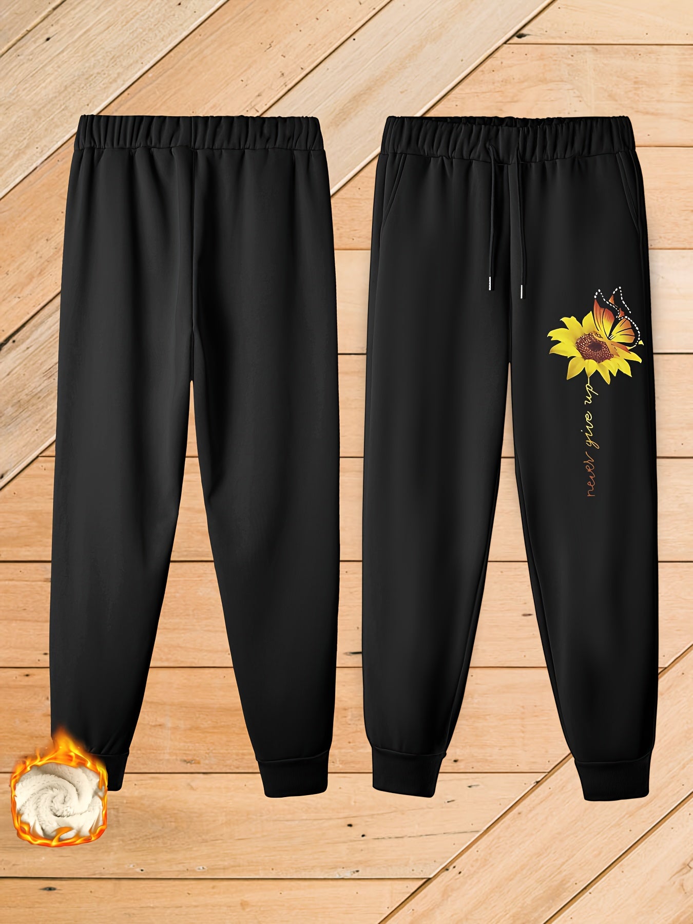  Casual Pants Women's Plus Letter & Floral Print Harem Trousers