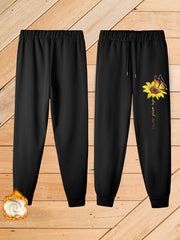  Casual Pants Women's Plus Letter & Floral Print Harem Trousers
