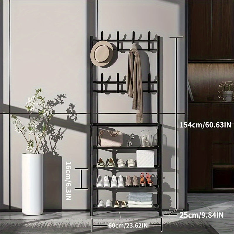 Shoe Coat Rack 2 in 1 Assembly Layer Shoe Cap Rack