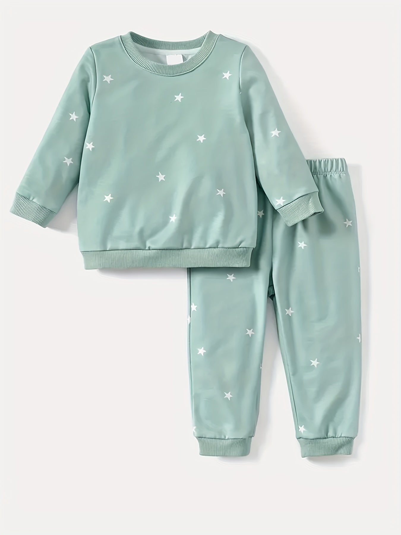 Baby Dotted Print Sweatshirt Pants Set Fall Winter Loungewear Set