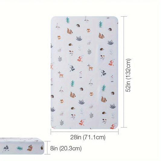 Forest Animals Print Soft Crib Sheet for Boys & Girls 0-3 Years