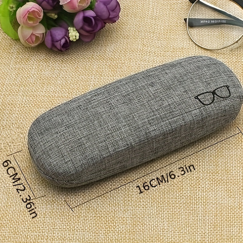 Men's Glasses Case Hard Shell Linen Fabrics Spectacle Storage