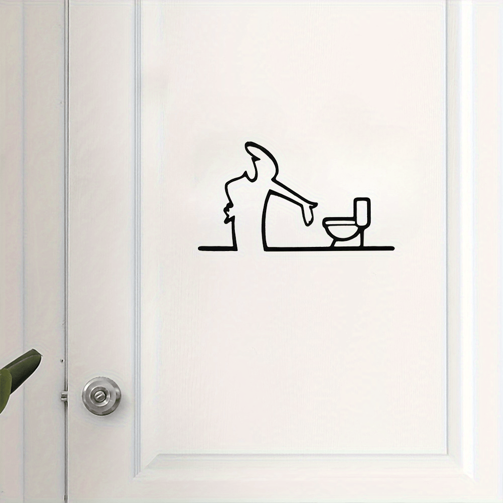 Vinyl Bathroom Sign Wall Decor - Easy Install, Holiday Gift, Bathroom Accessory