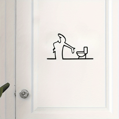 Vinyl Bathroom Sign Wall Decor - Easy Install, Holiday Gift, Bathroom Accessory