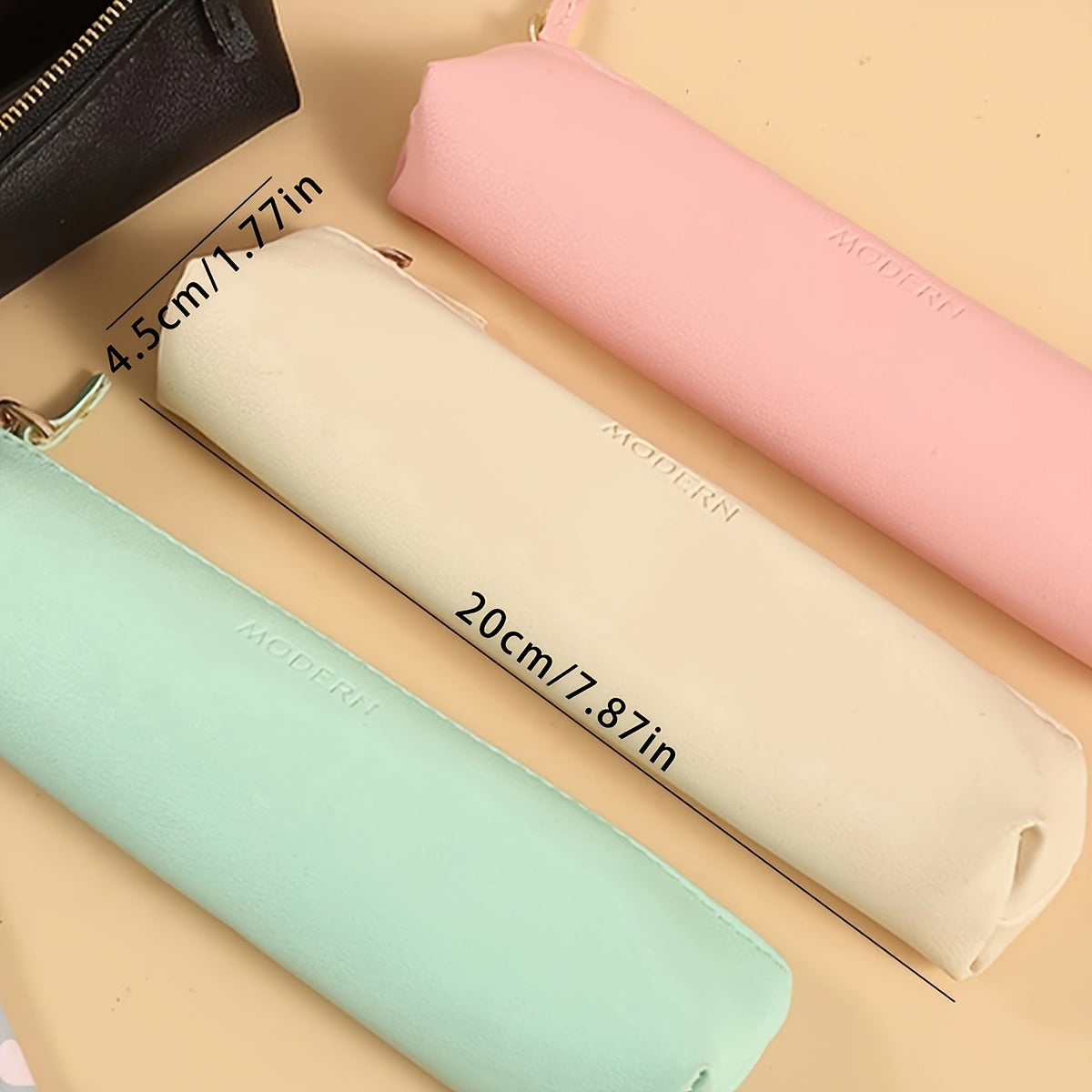 PU Solid Pencil Storage Bag Candy Pencil Case