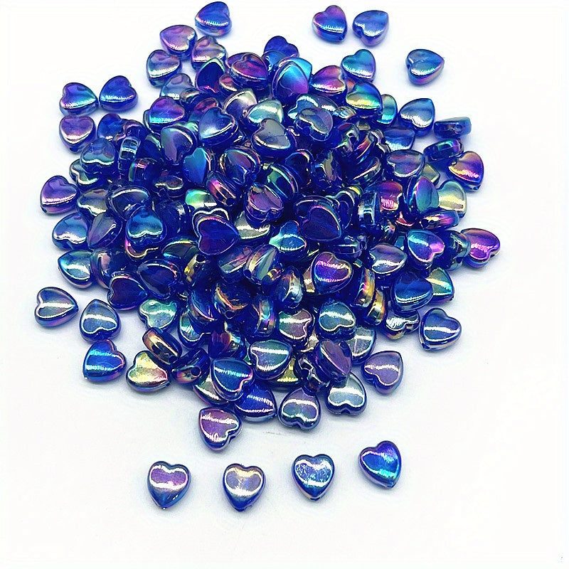 100pcs 8mm AB Heart Shape Acrylic Beads for Jewelry Making