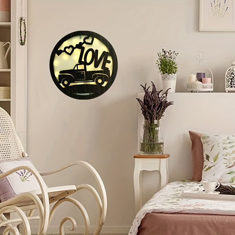 LED Lamp Carving Fairy Tale Story Shape Wooden Retro Night Light