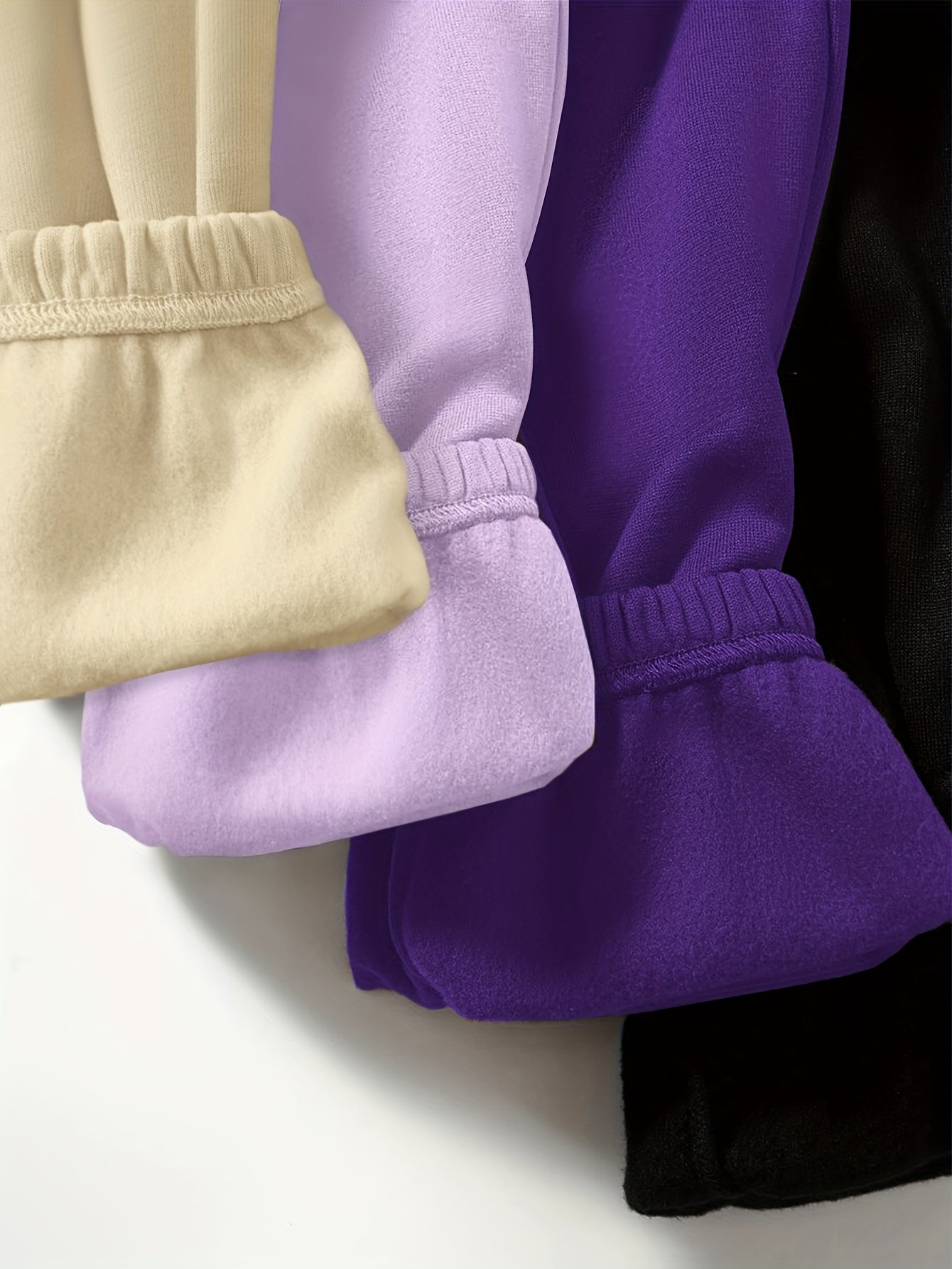4 Pack Plus Size Sports Pants Set Women's Solid Elastic Jogger