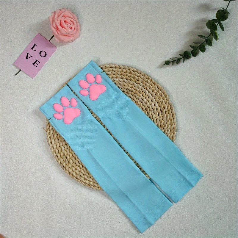 Viscose Cat Paw Sleeves Sunproof Slipproof Gloves