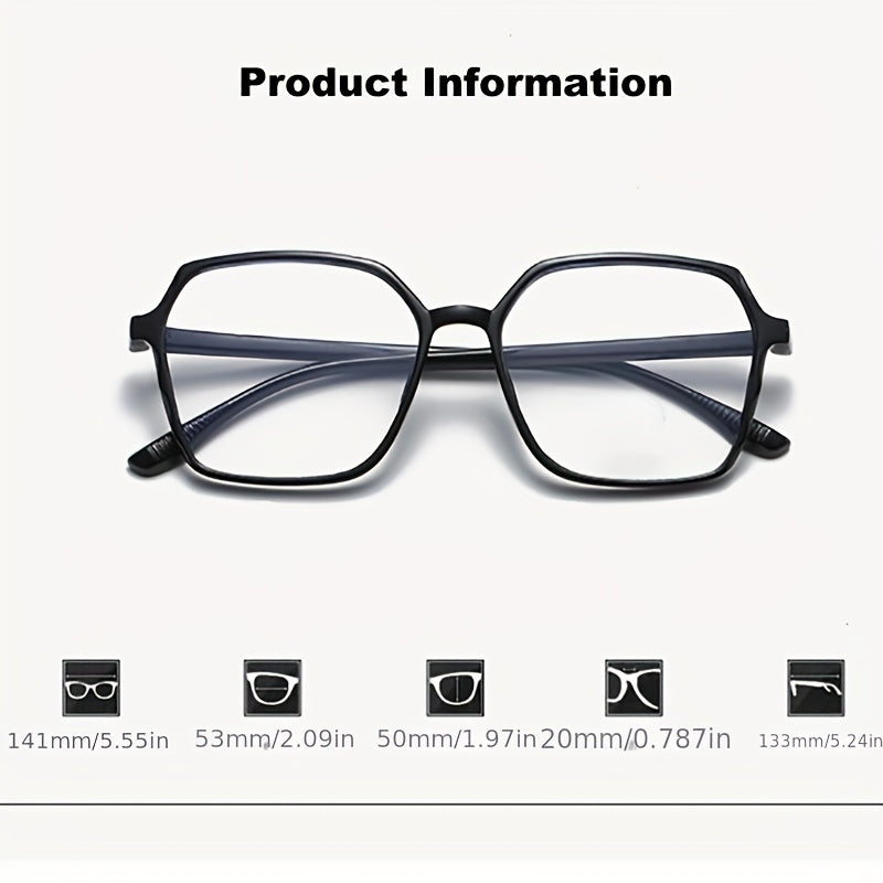 Jelly Reading Glasses Ultralight Polygon Presbyopic Eyeglasses for Women Men