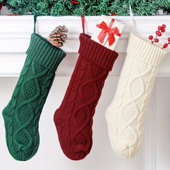 2 Pack 45 72 Cm Cable Knitted Large Size Christmas Stockings & Decorations
