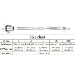 Rhinestone PU Leather Belt for Jeans Dress