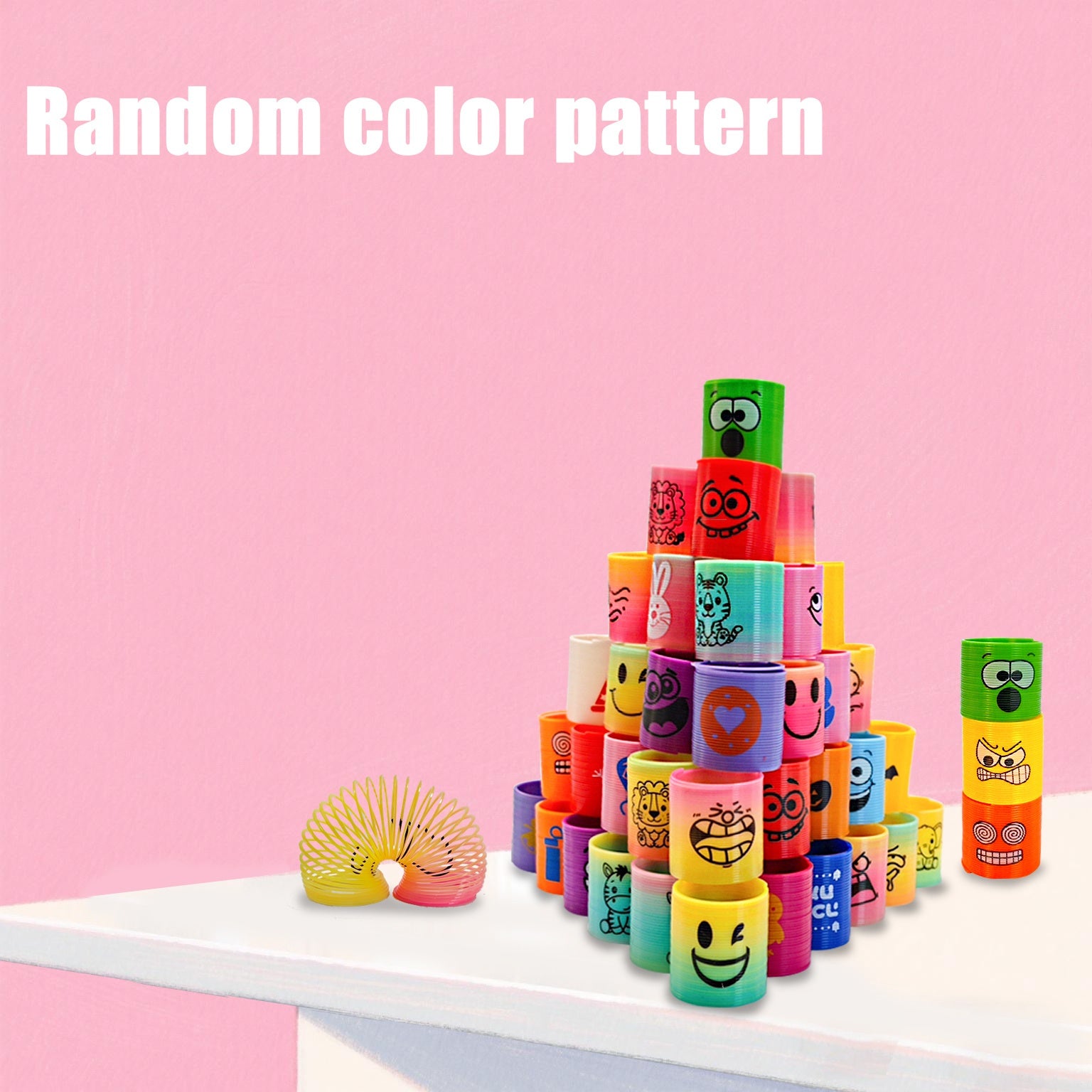 Colorful Elastic Rainbow Spring Rings - Fun Party Favors