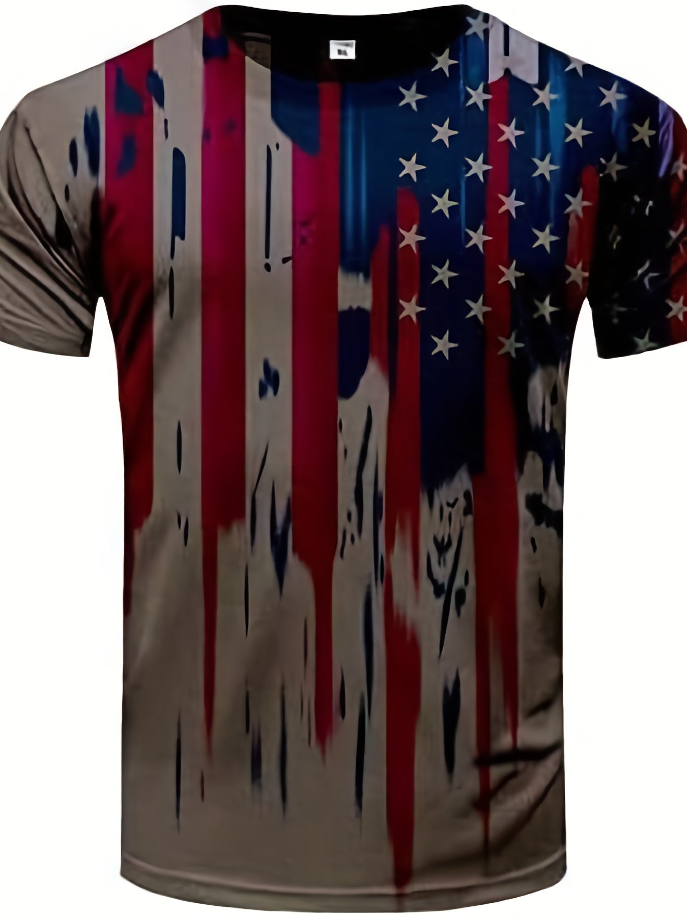 Men's Vintage American Flag Graphic T shirt Casual Slightly Stretch