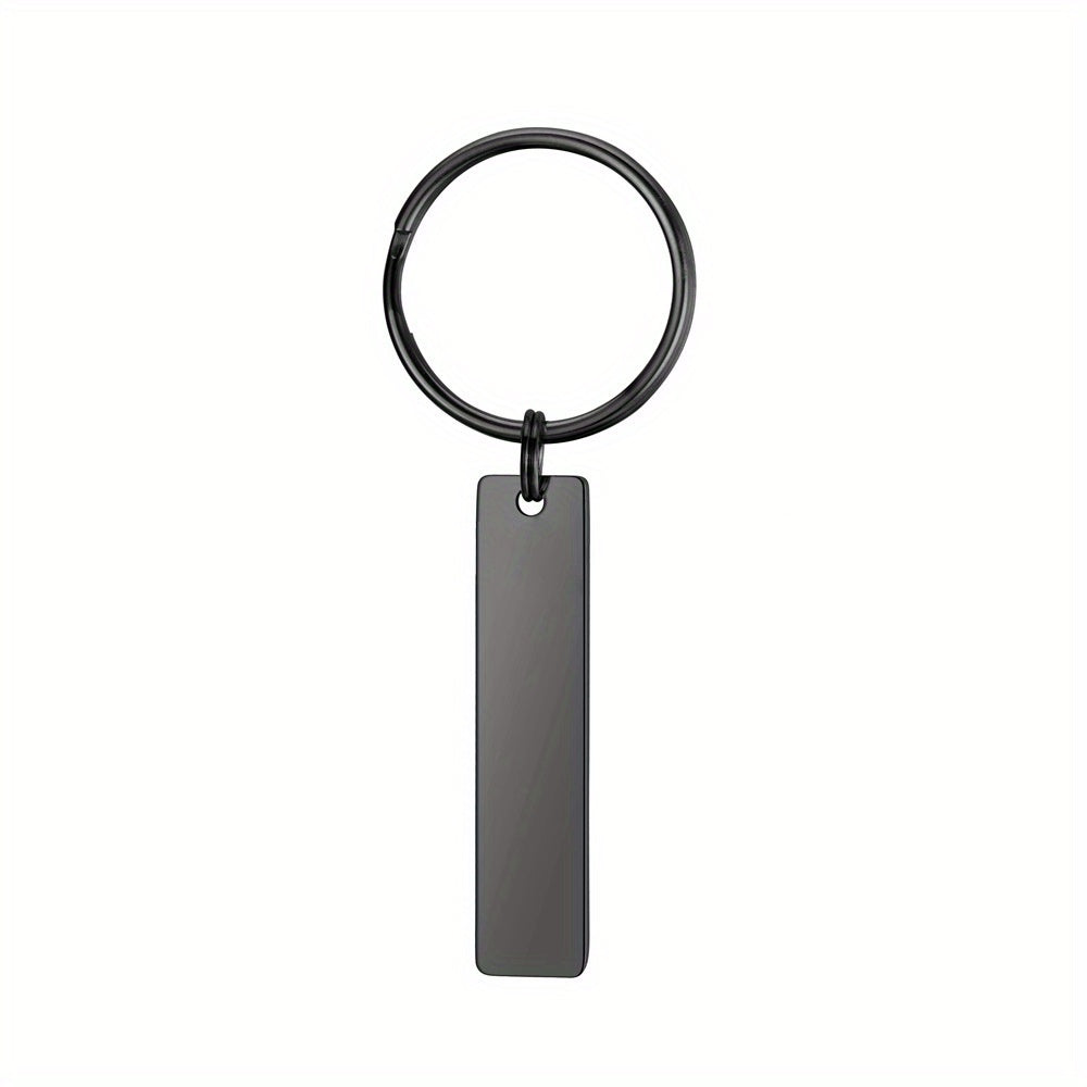 Stainless Steel Strip Keychain Alloy Key Tag Style Basic DIY Keychain