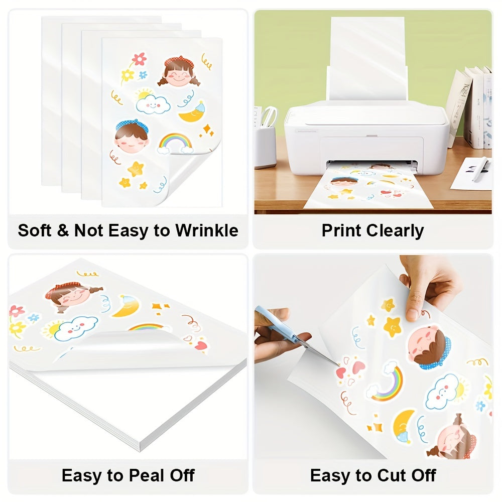 10pcs A4 Clear Sticker Paper Inkjet Printer Label Waterproof