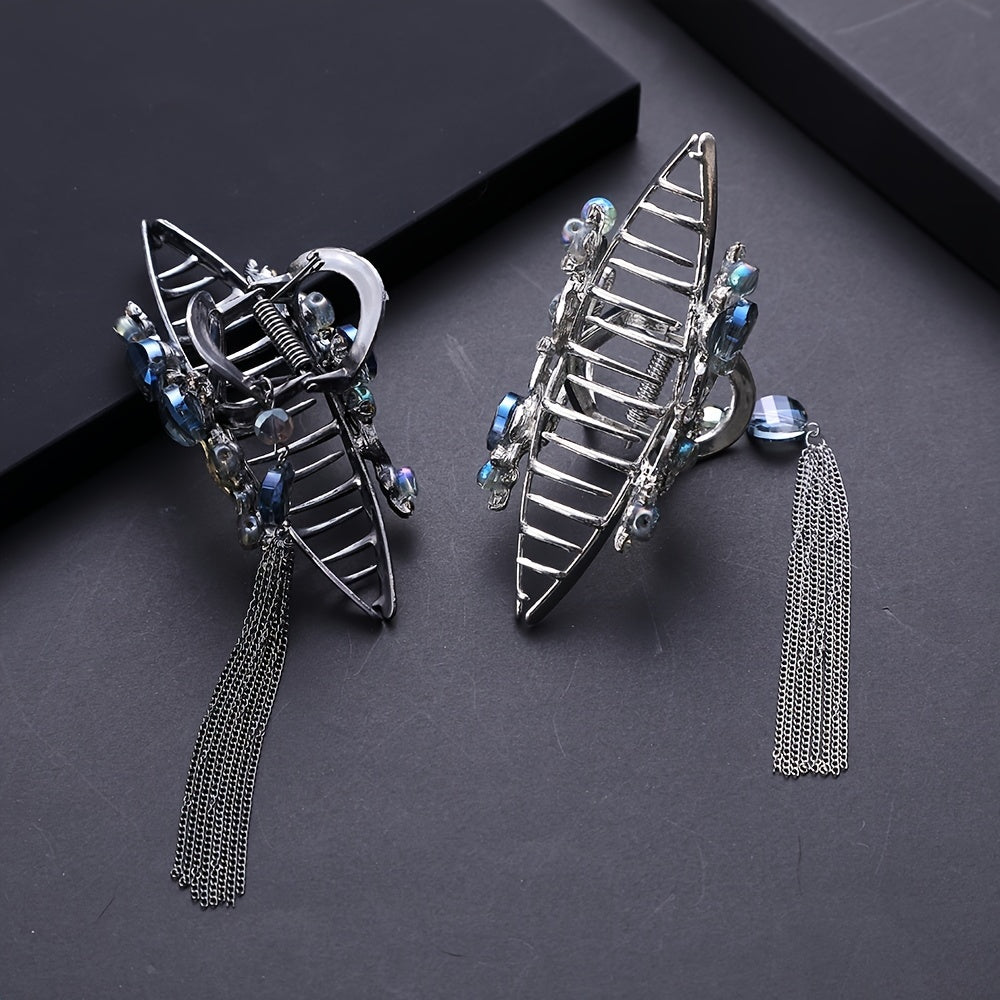 Tassel Metal Hair Claw Clip Non Slip Strong Hold Grip Hair Jaw Clip