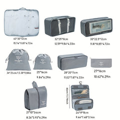 9 Pcs Lightweight Zipper Luggage Bags for Travel Organizers