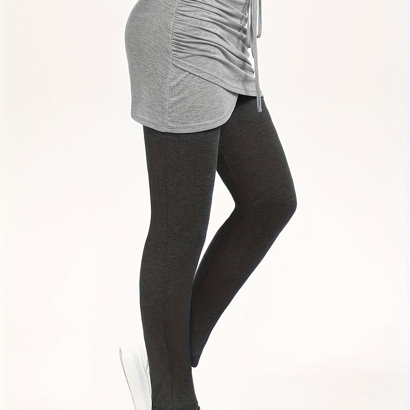 Colorblock Drawstring Skirt Pants Casual Slim Pants for Women
