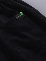 Boys Elastic Waist Cropped Cargo Pants with Pocket