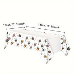 Cat Paw Print Plastic Tablecloth for Pet Themed Party