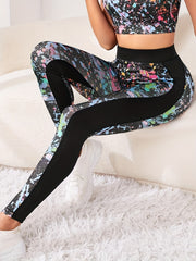 Splash Ink Print High Waist Leggings