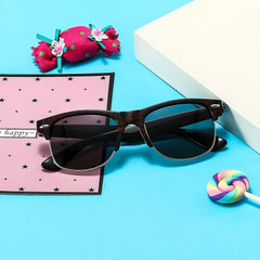 Retro Half Frame Metal Sun Glasses Mixed Decorative Outdoor Shades