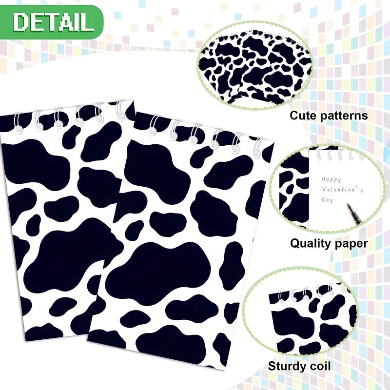 12 Pcs Cow Print Notebooks Farm Cow Themed Party Decoration