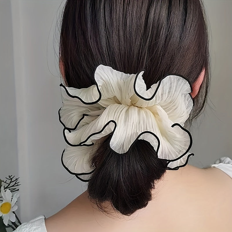 Large Contrast Binding Scrunchies Hair Tie Hair Accessories