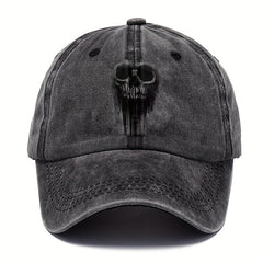 Skull Printed Vintage Baseball Cap Distressed Cotton Dad Hat Unisex Adjustable