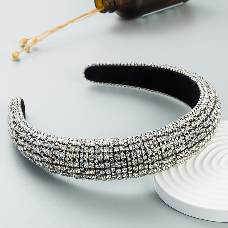 Colorful Rhinestone Headband for Women - Velvet Bridal Hairband