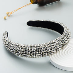 Colorful Rhinestone Headband for Women - Velvet Bridal Hairband