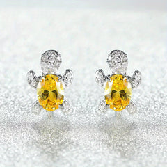 Turtle Zircon Stud Earrings for Women Girls