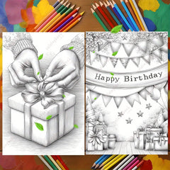 Deluxe 29 Happy Birthday Coloring Book - Unique Cover