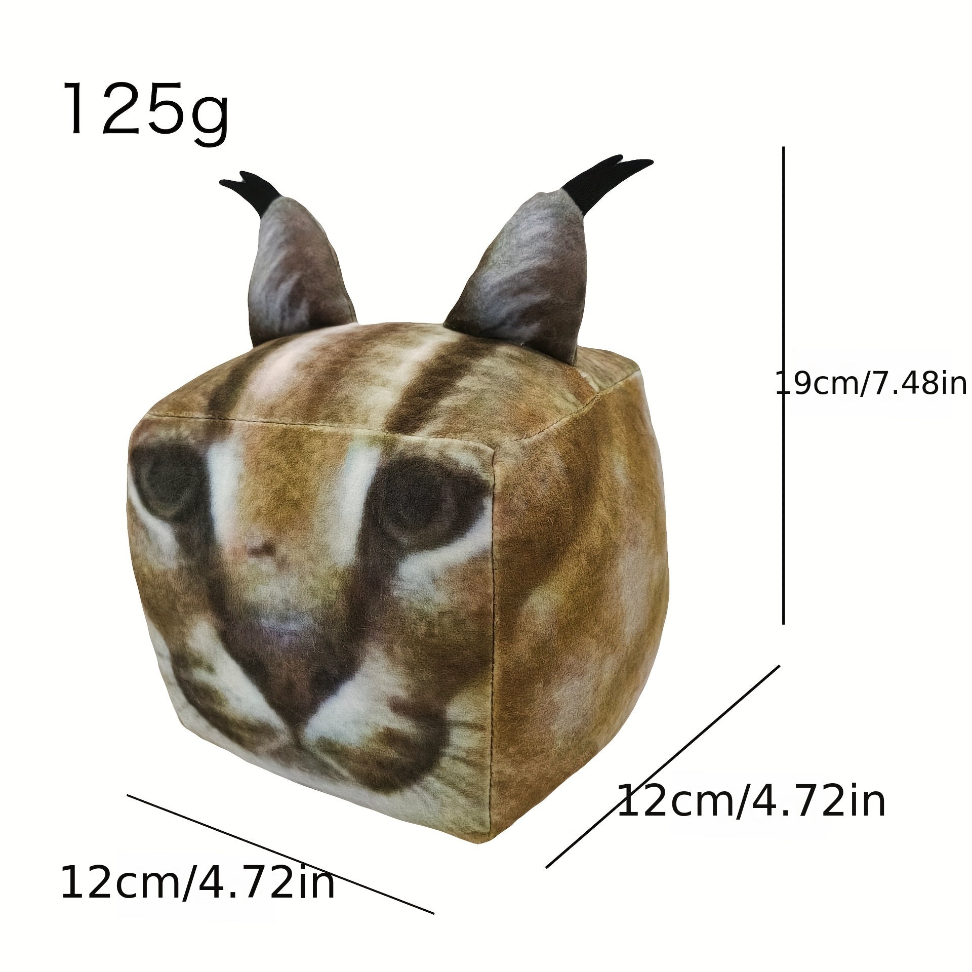 Caracal Cat Cube Body Pillow Soft Plushies Stuffed Animal Throw Pillow Doll Toy