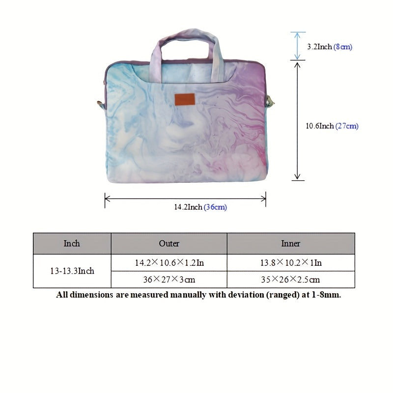 Gradient Agate Laptop Briefcase 13.02cm High Casual Business Commuter Handbag