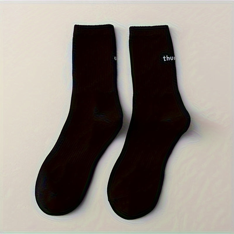 Women's Letter Print Mid Tube Socks
