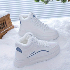 Women's Winter Sneakers Fleece Lining High Top Outdoor Casual Platform Shoes