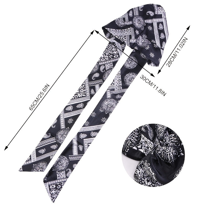 Satin Paisley Print Turban Head Wrap Hijab Scarf