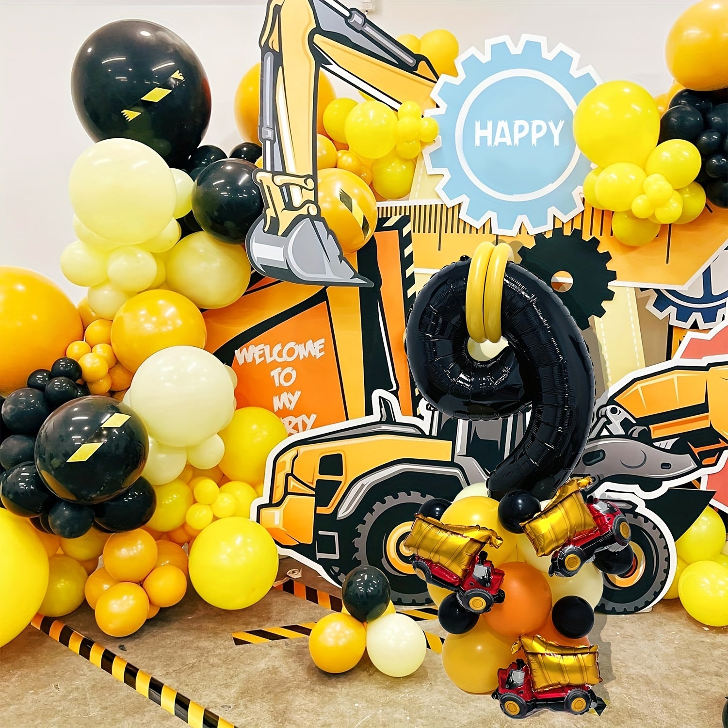 Construction Theme Age Number Truck Excavator Birthday Party Decorations
