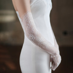 Elegant Long Lace Gloves for Women - Ideal for Parties and Special Occasions
