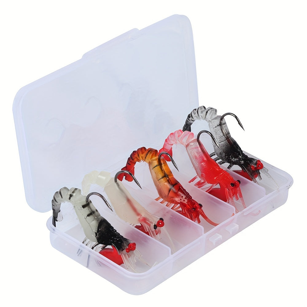 5pcs Shrimp Soft Lures for Freshwater and Saltwater Fishing