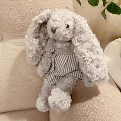 Grey Rabbit Plush Toy With Long Ear And Skirt Stuffed Animal