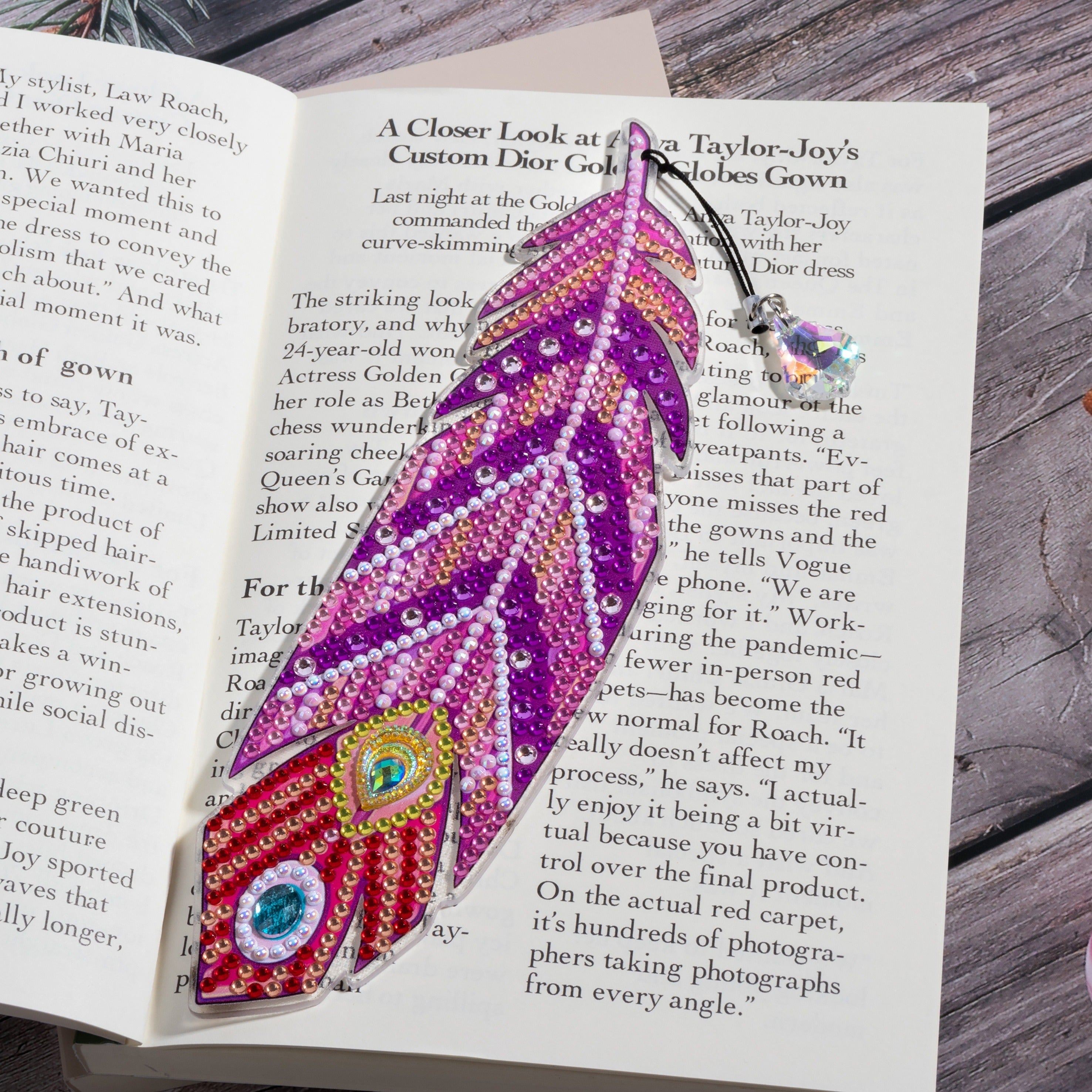 DIY Diamond Dot Art Feather Bookmark 2pcs Set
