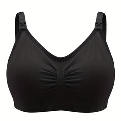  Solid Full Coverage Front Clasp Seamless Comfort Bra