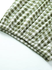 Plaid Pajama Bottoms Colorblock Comfort Loose Long Pants Women's Loungewear