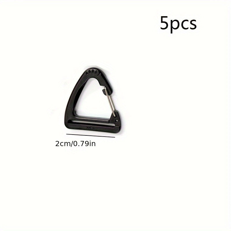 5pcs Triangle Plastic Hanging Buckle Carabiner Outdoor Camping Backpack Hook