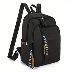 Nylon Backpack Letter Graphic School Bag Women