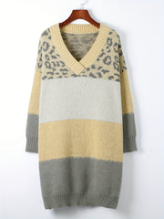  Leopard Print Sweater Dress